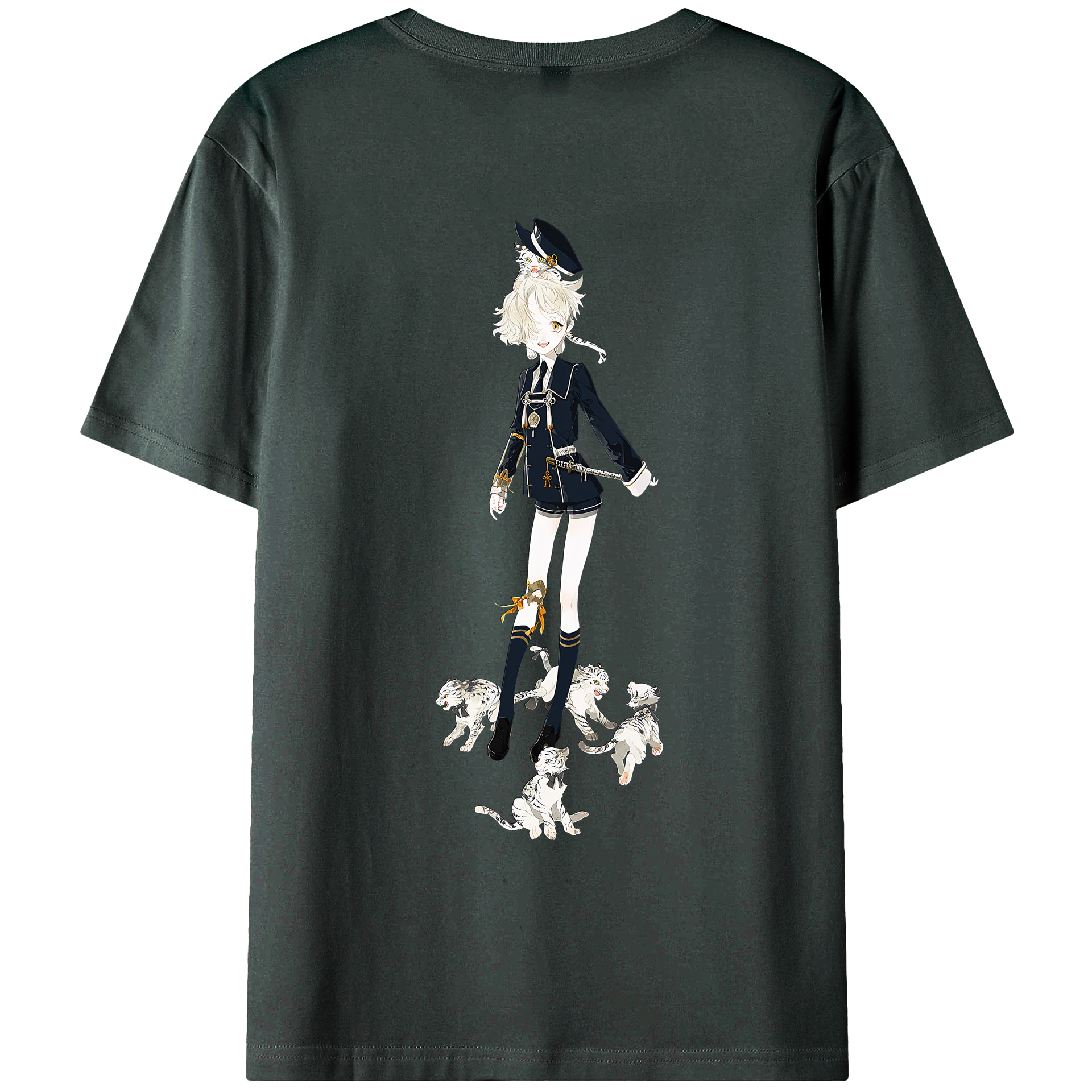 （画像用） 刀剣乱舞 Touken Ranbu 綿100％ メンズ半袖Tシャツ（バックプリント） 通気性